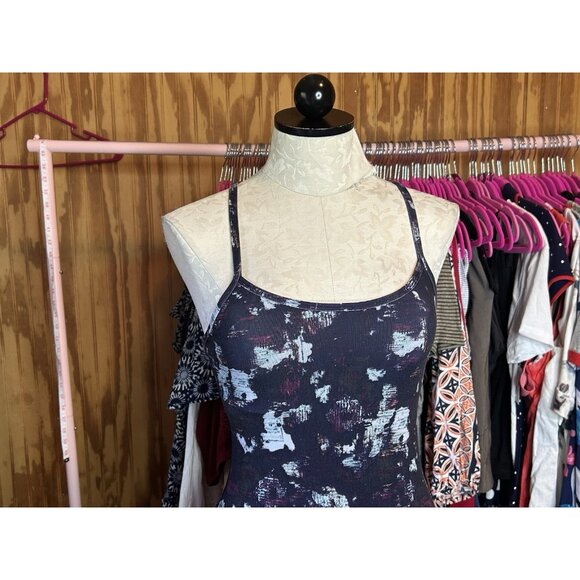 Lululemon Power Y Tank *Luon Static Blossom Multi Size 4 Black Fitted - Picture 4 of 8